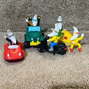 Vintage 1988 McDonalds Happy Meal Mac Tonight Moon Man Vehicle Car Toys Lot Of 5